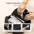 thumbnail image 4 of Travel Makeup Bag for Women, 2Pcs Set Puffer Waterproof Cosmetic Organizer with Handle & Divider, Large Capacity Open Flat Toiletry Bag, Portable Gift for Her, 4 of 6