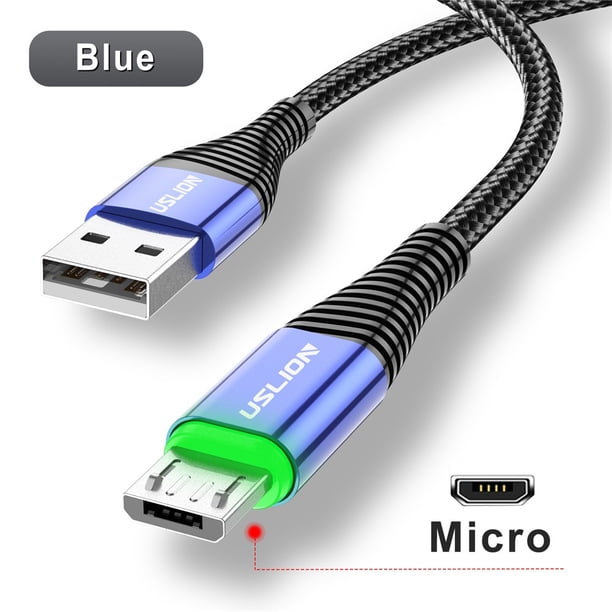 USLION LED 3A USB tipo C Cable Micro USB Cable de carga rápida para Samsung Xiaomi Huawei carga de teléfono móvil USB C Cable de carga de datos Tan Jianjun unisex