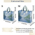 thumbnail image 2 of FORMRS Womens Corduroy Tote Bag Crossbody Shoulder Handbag with Pocket, Blue Sky and River, 2 of 7