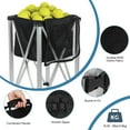 thumbnail image 4 of Wharick Foldable Tennis Ball Cart for Pickleball, Squash Holds 160 Balls Wheeled Tennis Ball Hopper Sports Teaching Carts with Storage Bag for Ball Sports Lovers Gifts, 4 of 8