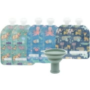 WeeSprout Double Zipper Reusable Food Pouches, Perfect for Babies & Toddlers, Variety + Pouch Filler