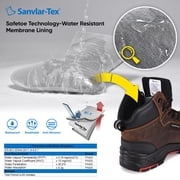 SAFETOE Safety Boots for Men Composite Toe Work Boots Lightweight Cow Leather Puncture Proof Slip On Work Boots Wide Fit