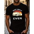thumbnail image 1 of Best Uncle Ever" Men's Casual T-Shirt - Soft , Geometric Print, Round Neck, Machine Washable - Perfect for Summer & All Seasons, 1 of 5