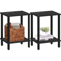 End Table, Set of 2, Side Table, Nightstand, 2-Tier Storage Shelf, Sofa Table for Small Space, Living Room, Bed Room
