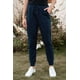 thumbnail image 4 of ABPHQTO Pantalones de cintura elástica con cordón azul sólido para mujer con bolsillo, 4 of 5