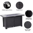 thumbnail image 5 of 44 Inch Propane Fire Pit Table, 50000BTU Rectangle Fire Table with Double-Sided Cover, Separate Storage Space,  Tabletop&amp;Hidden Ignition, CSA Certified, Companion for Your Garden, 5 of 8