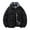 Black, variant on Womens Winter Puffer Jacket Lining Plaid Down Jacket Long-Sleeved Winter Loose Warm Coats Casual Overcoat Thermal Winter Parka