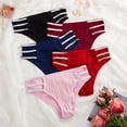 thumbnail image 5 of Women Mid Rise Sexy Panties Underwear Lace Cut Out Knitted Briefs Cheeky Bikinis Hipsters Panty, 5 of 6