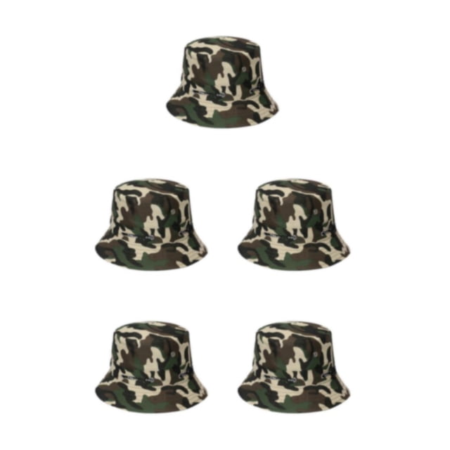 Thinsony Polyester Breathable Fisherman Cap For Sun Protection And Comfort Sunscreen Fisherman Cap Hat Summer disruptive pattern6 58cm 5Set