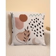 thumbnail image 3 of Boho Abstract Pillow Covers 18x18 Inch - Modern Design with Geometric Shapes and Earthy Botanical Elements, Chic Cushion Cases for Home Decor, 3 of 6