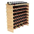 thumbnail image 1 of VEVOR 72 Bottle Stackable Modular Wine Rack, 8-Tier Solid Bamboo Wood Storage Racks, Floor Freestanding Wines Holder Display Shelf, Wobble-Free Shelves for Kitchen, Bar, and Cellar (Natural Color), 1 of 9
