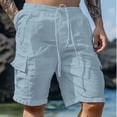 thumbnail image 1 of MYG Shorts Cargo d'Été Amples pour Hommes Couleur Unie avec Poches Mode Plage mode Urbaine, 1 of 9