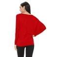 thumbnail image 3 of Women's Dolman Sleeve Knit Tunic Top Solid Long Sleeve Draped Loose Fit Pullover, 3 of 3