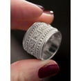 thumbnail image 3 of Multicolor Two-Tone Gold Filigree Wide Band Ring With Pavé Cubic Zirconia, 3 of 6