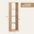 thumbnail image 5 of Barara King 5 Tiers 4-Cube Narrow Bookshelf Slim Storage Organizer with 4 Anti-Tipping Kits for Home Office Study Small Space, Natural, 5 of 5