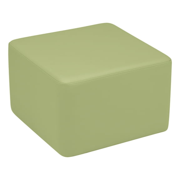 Sprogs Shapes Vinyl Soft Seating - Cube (12" H)-Fern Green