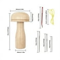 thumbnail image 3 of Cute Darning Set with Mushroom Shape Wooden Darner Sewing Tool Kit for Socks Pants Sweaters DIY Sewing Crafts, 3 of 4