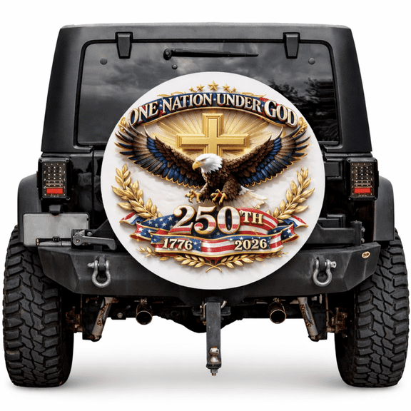 Lotusprint LLC 250th Anniversary US Eagle Spare Tire Cover Without Backup Camera Hole 27 in