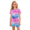 thumbnail image 3 of Auroural Big Girls Clothes 2 Piece Sets for Girls Kids Girls Fashion Cute Print Loose Short Sleeve Top Shorts Set Homewear Set, 3 of 8