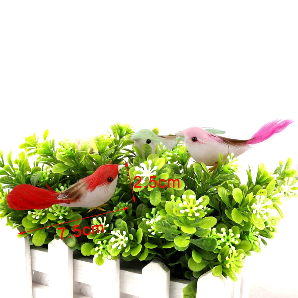 24pcs Cute Garden Birds Props Fake Artificial Foam Animal Home Party Decoration 