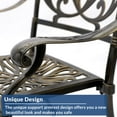 thumbnail image 5 of SOCIALCOMFY 2 Piece Outdoor Bistro Dining Chairs, Cast Aluminum Dining Chair Set, Patio Bistro Chairs for Balcony, Backyard, Garden, 5 of 7