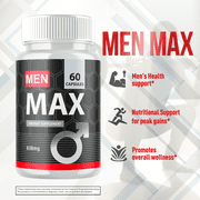 Men Max Advanced Formula Pills All Natural Vitamin Supplement MenMax 180 Capsules