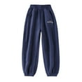 thumbnail image 4 of Solid Color Sweatpants Boys And Girls' Flannel Clothes Long Sleeve And Pants Winter Warm Soft Fuzzy Homewear With Sweatpants Summer Clothes, 4 of 4