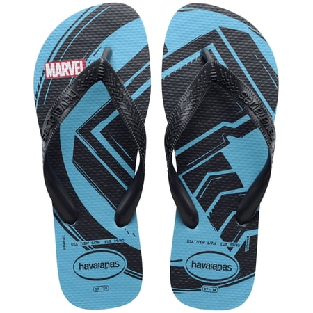 Havaianas Boys Kid's Top Marvel Logomania Flip Flop Sandals, Thor, Size 2 Youth