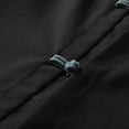 thumbnail image 5 of UVEASISHA Linen Shirts for Men Roll Up Long Sleeve Beach Shirt Stand Collar Casual Chinese Frog Button Shirts Solid Color Vacation Wear Black L, 5 of 8