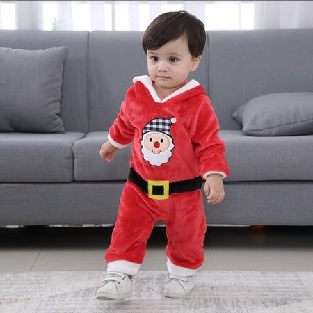 

Qulqfy Toddler Overalls for Girls Red Long Sleeve Christmas Jumpsuits Newborn Baby Girl Romper 9M