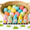 thumbnail image 3 of 5pcs Easter Mini Gnome Rabbit Figurines Random Color Resin Gnome Statuette Cute Easter Gnomes Stuffers for Home Tabletop Mantel Shelf Holiday Decor Easter Gnome Fun Gifts Ideas Accent, Green, 3 of 6