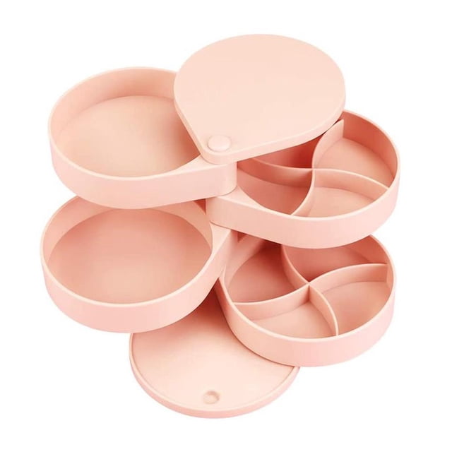 Caja de almacenamiento de joyas, joyero giratorio, organizador de exhibición de joyas multicapa para almacenar anillos, pendientes, pulseras y Almacenamiento y organización del hogar Numero 3 Bearachild HA041958-03