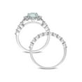 thumbnail image 4 of 1.84 Carat (Ctw) Aquamarine and White Topaz Engagement Ring & Wedding Band Set with Accent Diamonds 10K White Gold for Women, 4 of 7
