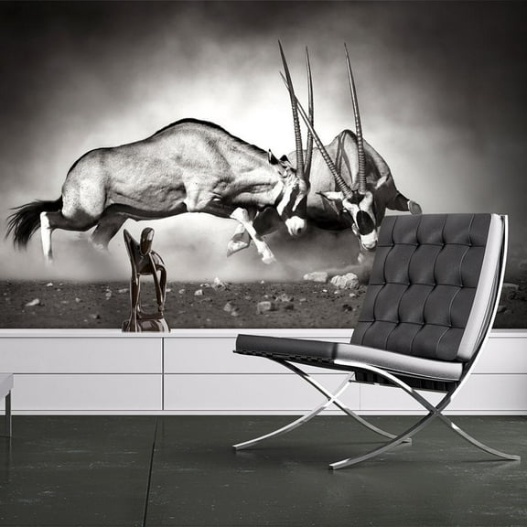Tiptophomedecor Animal Wallpaper Wall Mural - Gemsbok Fight