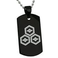 thumbnail image 1 of Stainless Steel Asai Samurai Crest Engraved Dog Tag Pendant Necklace, 1 of 1
