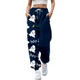 thumbnail image 2 of Blue Womens Jogger Pajamas Pants Halloween Costumes,Halloween wide leg pants,High waist, soft, comfy, baggy style, with pockets M, 2 of 4