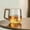 Transparent, variant on Smokey Gray Glass Slanted Coffee Cups with Wooden Handle, Creative Mountain Base Mug, Heat Resistant Glass Cup for Coffee & Tea, 15oz