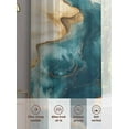 thumbnail image 6 of Teal Brown Sheer Curtains 84 Inch Length 2 Panels Set for Living Room/Bedroom, Abstract Art Water Ripple Contemporary Semi Curtain Sheers Drapes Rod Pocket Curtains Window Treatment Set 52''x84''x2, 6 of 7