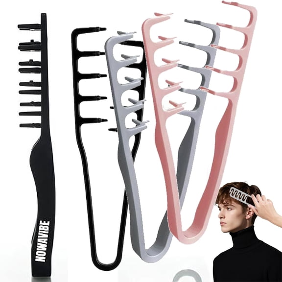 Magic Comb Texture Styling Comb for Men & Women - Instant Volume & Texture, No Breakage or Pulling, Styles in Seconds - Voluminous Wide-Toothed Hair Comb for All Hair Types (Pink)
