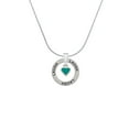 thumbnail image 2 of Delight Jewelry Silvertone Mini Two Sided Teal Heart Laugh Ring Charm Necklace, 18", 2 of 4