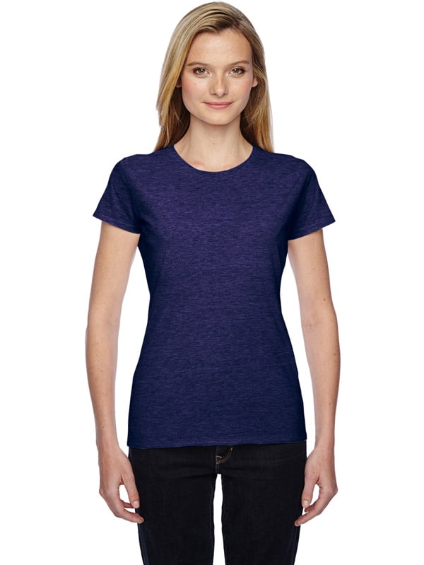 Fruit of the Loom SSFJR Ladies Cotton Crew TShirt Heather GrapeXXL