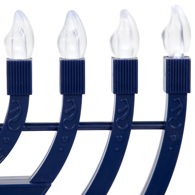 Northlight Battery LED Star of David Menorah, 11.75" Blue photo 6
