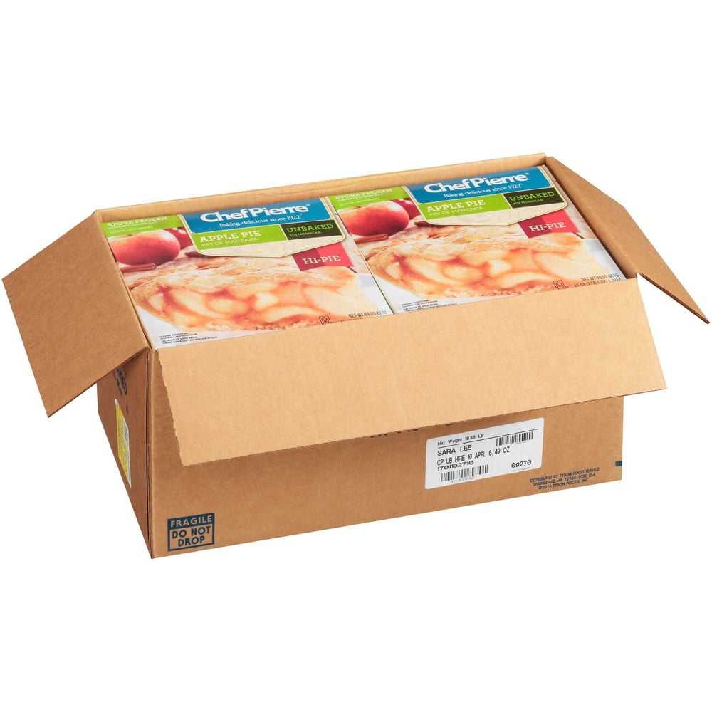 Sara Lee Chef Pierre Unbaked Apple Hi Pie, 10 inch -- 6 per Case.