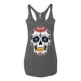 thumbnail image 2 of Wild Bobby Day Of The Dead Sugar Skull Pop Culture Women Tri-Blend Racerback Tank Top, Premium Heather, X-Large, 2 of 5
