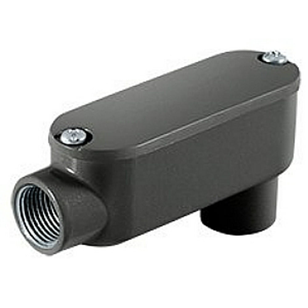 RAB Lighting INLINE CONDUIT BOX CONNECTOR 90 DEG 1/2in NPS BLACK