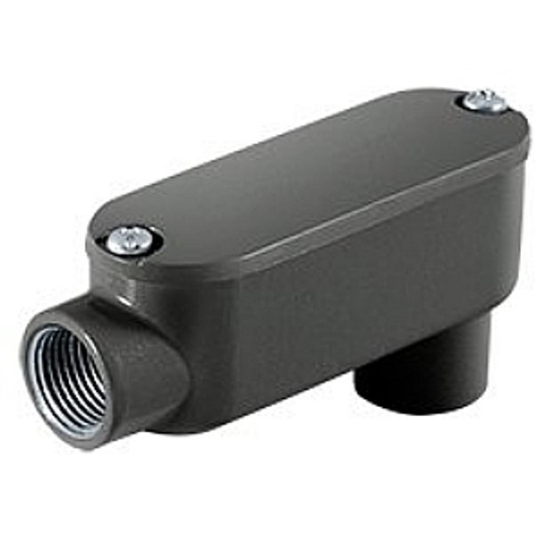 RAB Lighting INLINE CONDUIT BOX CONNECTOR 90 DEG 1/2in NPS BLACK