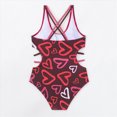 thumbnail image 4 of Gubotare Girls Swimsuit Girls' One-Piece Swimwear Cute Tie Dye Side Cutout Swimsuit Summer Quick Dry Beach Hawaiian Bathing Suits Size 8-9 (Red,8-9 Years), 4 of 6
