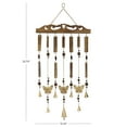 thumbnail image 3 of DecMode 26" Brown Wood Butterfly Windchime with Beads and Cone Bells, 3 of 6