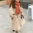 thumbnail image 6 of NAISIBABY Girls Faux Fur Overcoat, Hooded Thermal Lined Double-Breasted Winter Fashion Long Length Coat Beige 7T, 6 of 8