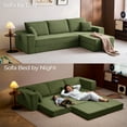 thumbnail image 4 of Linsy Home 110" Boneless Convertible Sleeper Sofa, 4-in-1 Modular Couch with Pillows, No Assembly Required, Green, 4 of 9